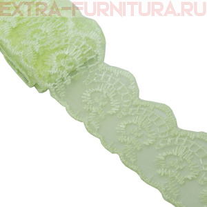 Кружево ш 3,5 см, цв.салатовый (10 ярдов)