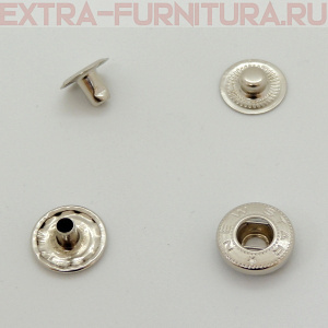 Кнопка "Альфа" 15 мм, цв.никель, (уп.720шт) NEWSTAR