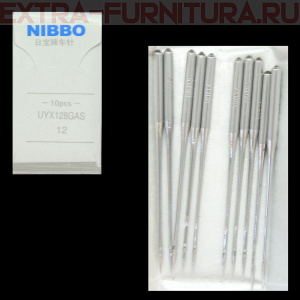 Иглы NIBBO плоскошовные для ПШМ № 80/12, UYx128GAS, уп.10шт.