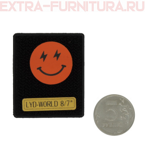 Нашивка "Под кожу" Смайл на черном цв.красный