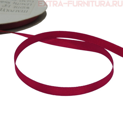 Лента атласная  6 мм  цв.066 бордо рул. 27,42м