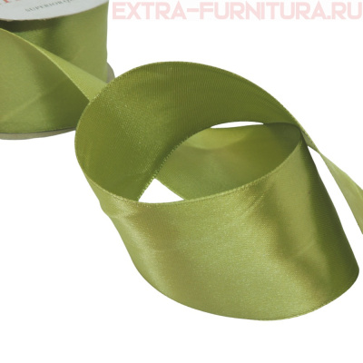 Лента атласная 50 мм цв.135 олива рул.27,42м