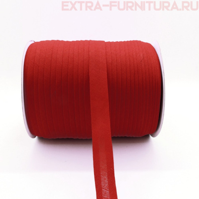 Косая бейка х/б  15мм 132м цв.257 красный