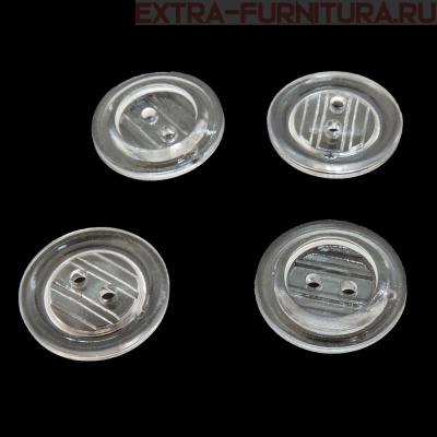 Пуговицы 17/2 прозрачные ПС-3, "Решетка", упаковка 1000 шт.