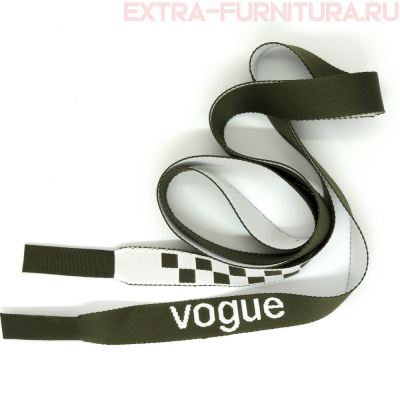 Шнурки плоские 130см, шир.19мм, Vogue+шахматка, цв.хаки