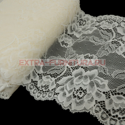 Кружево-стрейч TBY-L838 шир.180мм цв.02 молочный уп.20м